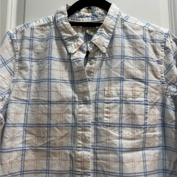 Ll Bean Multi Color Plaid Button Down Shirt Medium Long Sleeve 100% Cotton - Picture 4 of 7